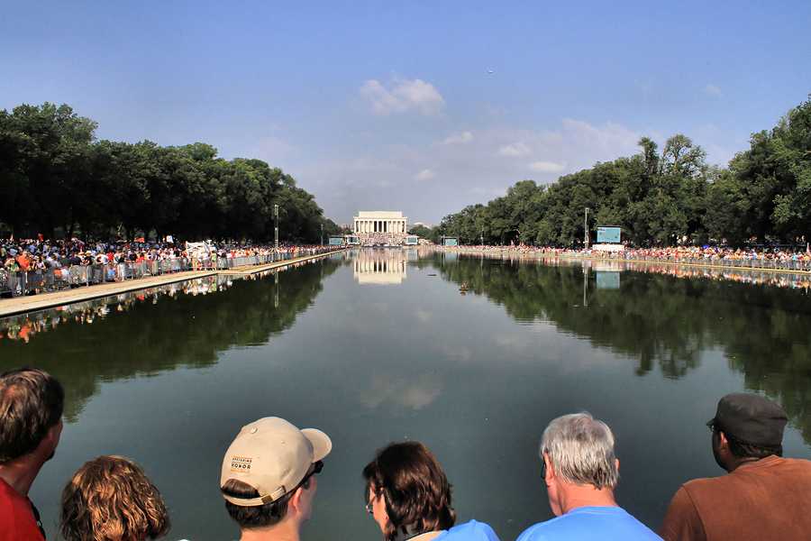 This was the view standing in front of the Reflection Pond during the Glen Beck Restoring Honor rally in Washington D.C. in August of 2010.