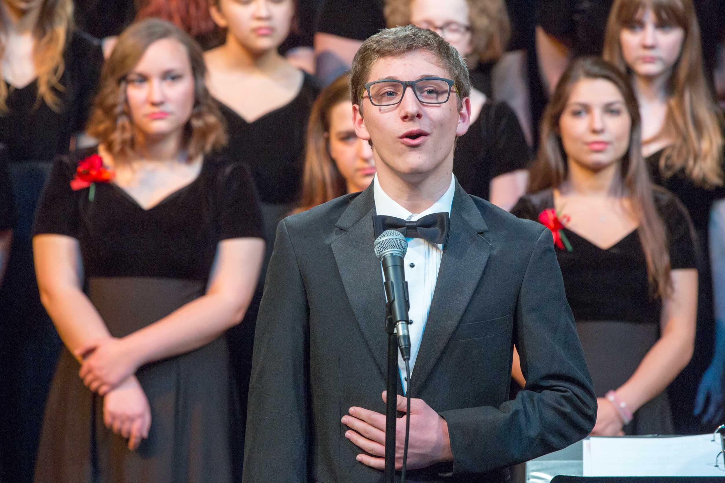 Zack Rocklin-Waltch '17 performs “A New Brain” from the titular musical. Photo by David Barron. 