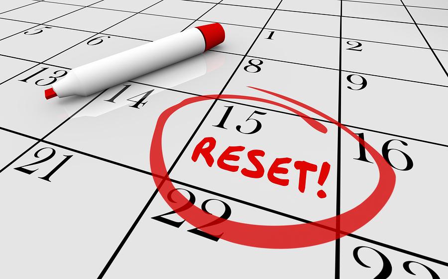 Reset Calendar Day Date Change New Start 3d Illustration