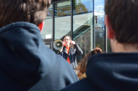 In 2018, students led a walk-out for Radical Compassion on campus. Photo by Michelle Levinger 19.