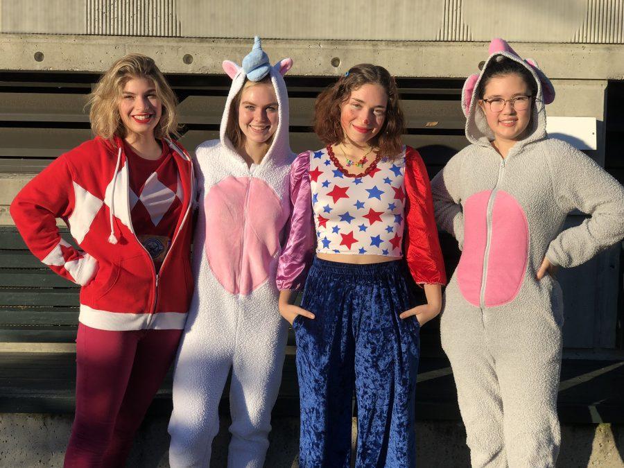 Michelle Levinger ’19, Caitlin Cullen ’19, Chloe Berlin ’20 and Maya Bousek ’19 dressed up for Halloween. Photo By Sita Alomran ’19. 