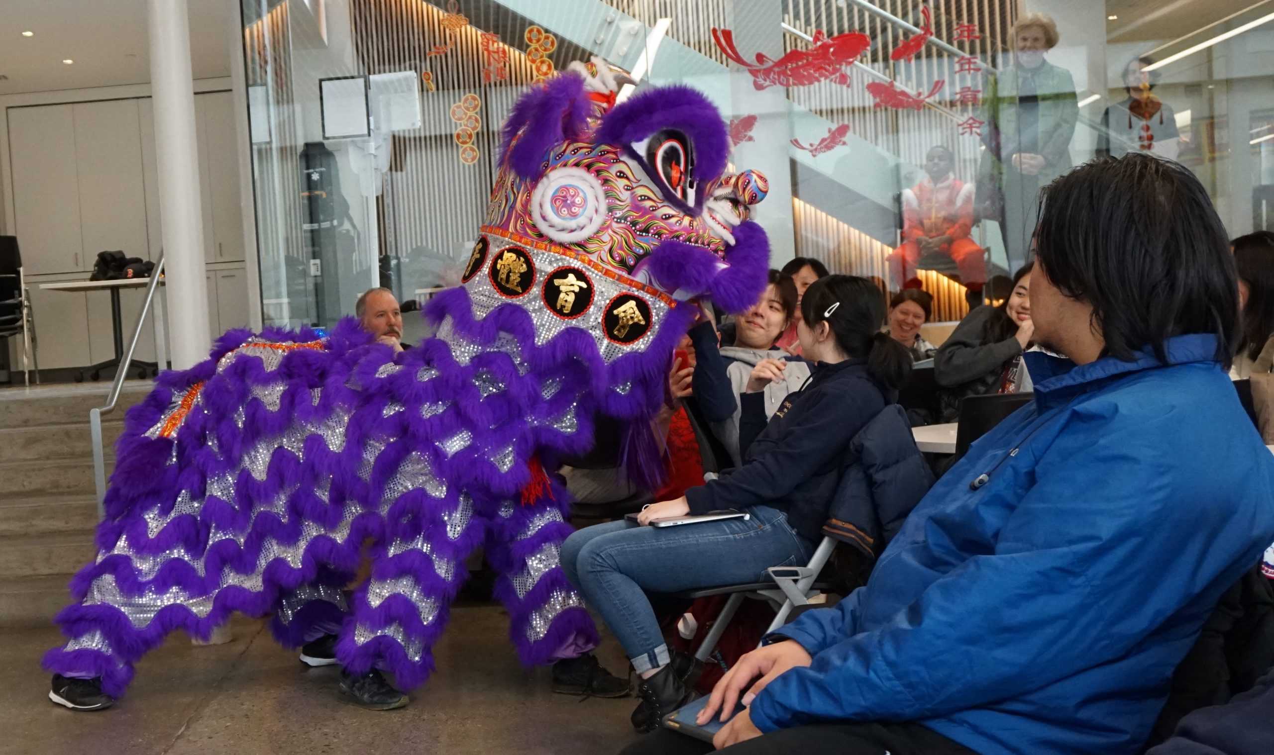 Students+were+treated+to+a+traditional+Chinese+Lion+Dance.