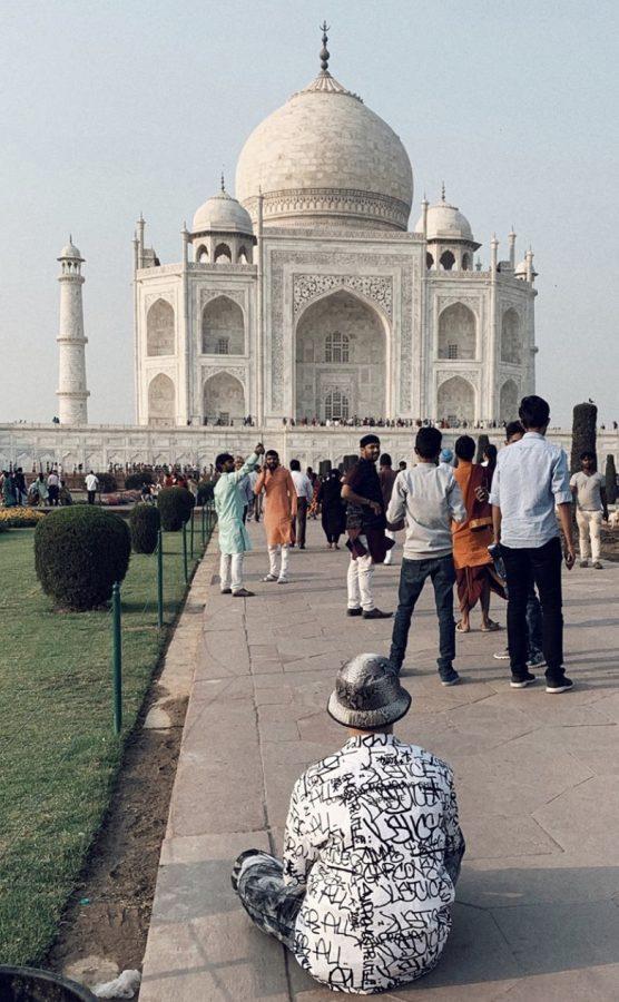 A student poses in front of the Taj Mahal during Winterim 2019. Photo courtesy of the School.
