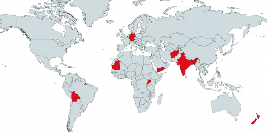 Countries represented by the club appear in red. Digital illustration by Camille Cherney 20.