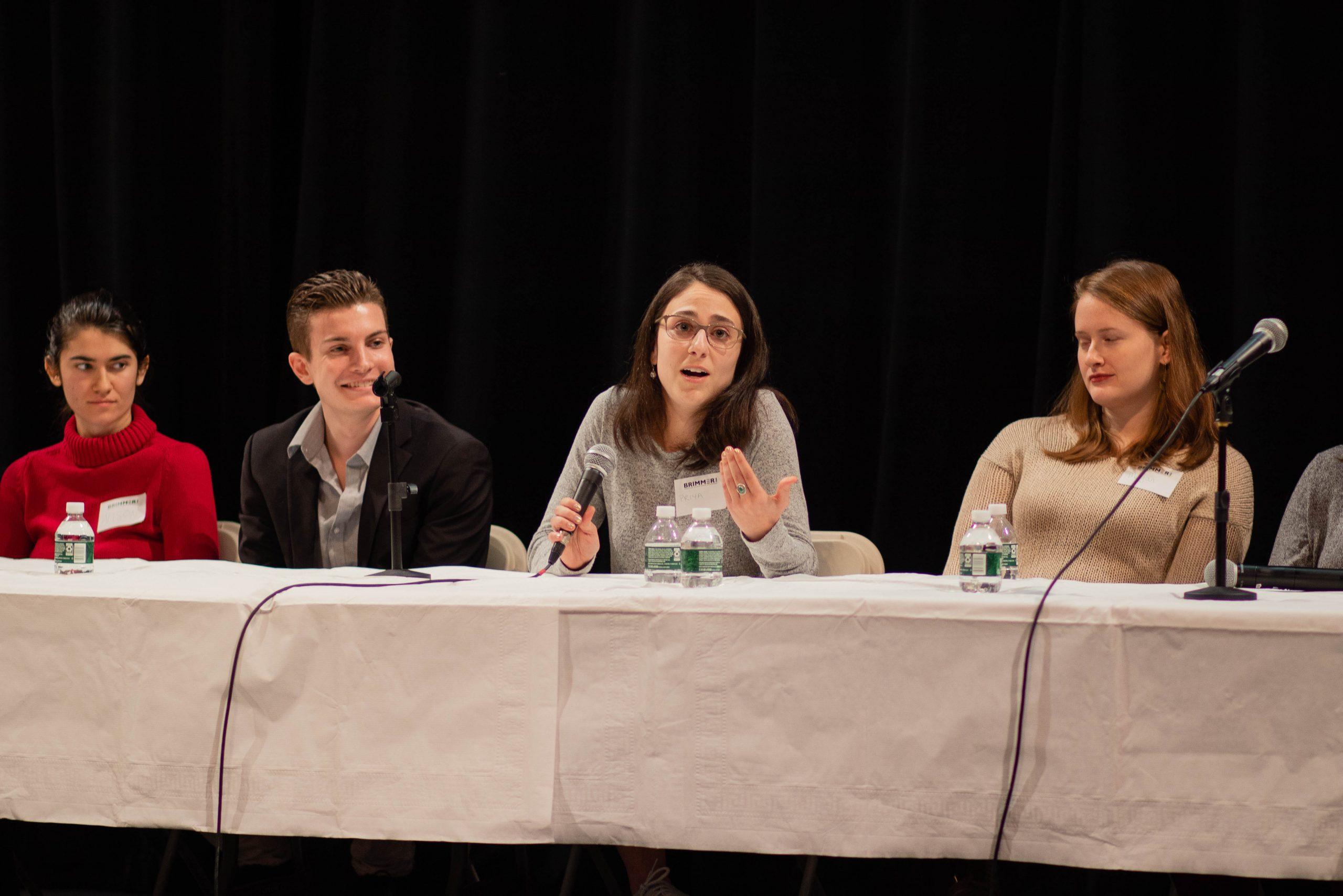 Alumni+spoke+on+a+panel+about+their+experiences+at+Brimmer.