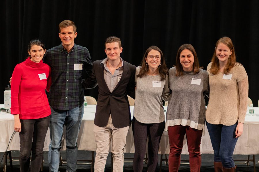 Alumni of the Global Studies program pose following the panel assembly.