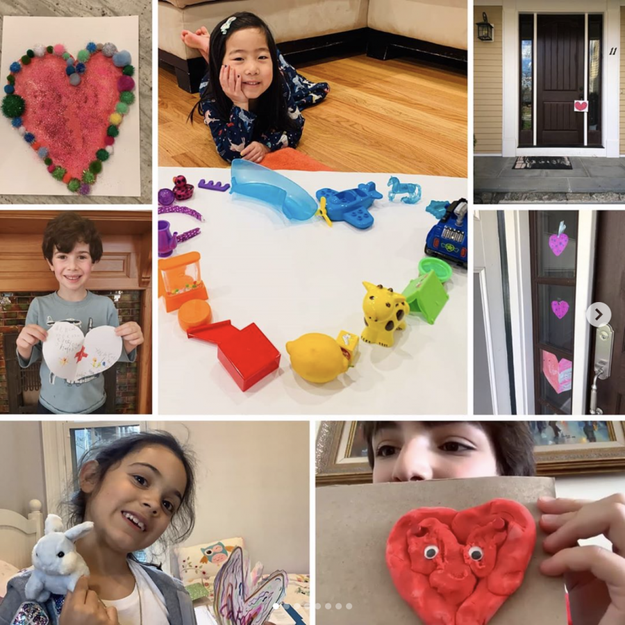 Lower School students show off their craft hearts.