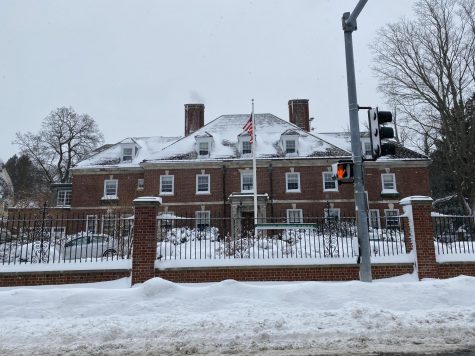 McCoy hall during the Blizzard of 2020. 
