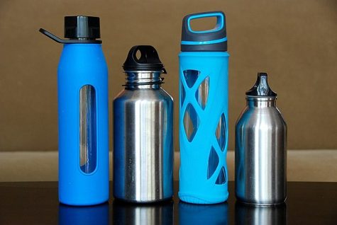 Using reusable water bottles can help reduce your plastic waste. Photo courtesy of Wikimedia Commons.
