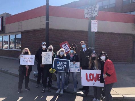 Community members attended a protest on Saturday. Photo courtesy of Helen Du.
