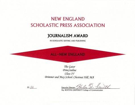 Gator Wins All-New England Journalism Award