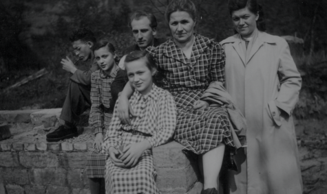 Christa Katsenes (from left) sits alongside her mother and older siblings. 