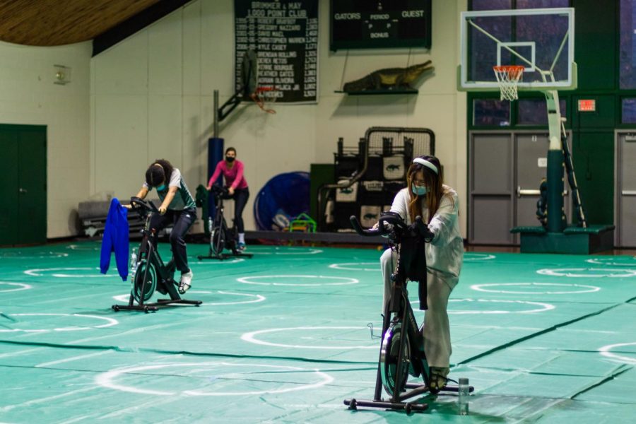 Last year, students in fitness utilize spin bikes as part of their training.