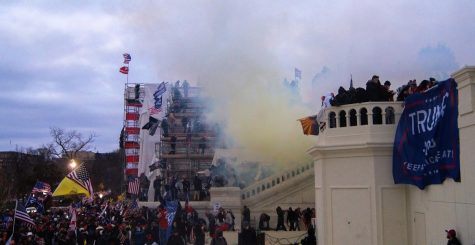 Teargas is released outside the United States Capitol.