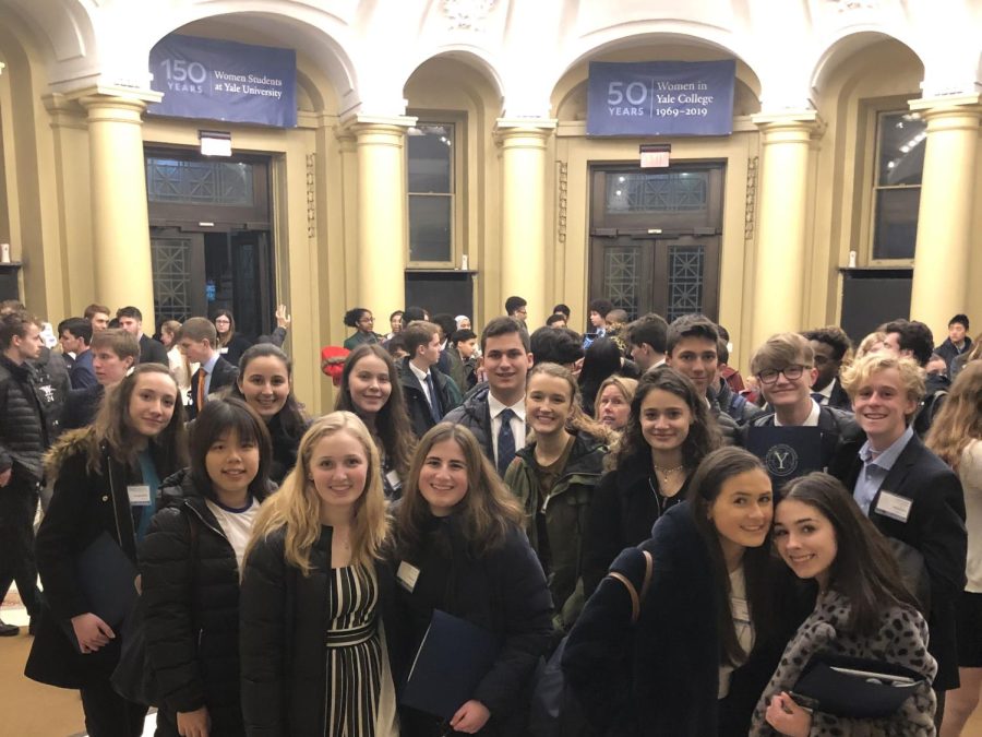 Students attend the 2020 Yale Model United Nations conference, which was held in person before the COVID-19 pandemic began.