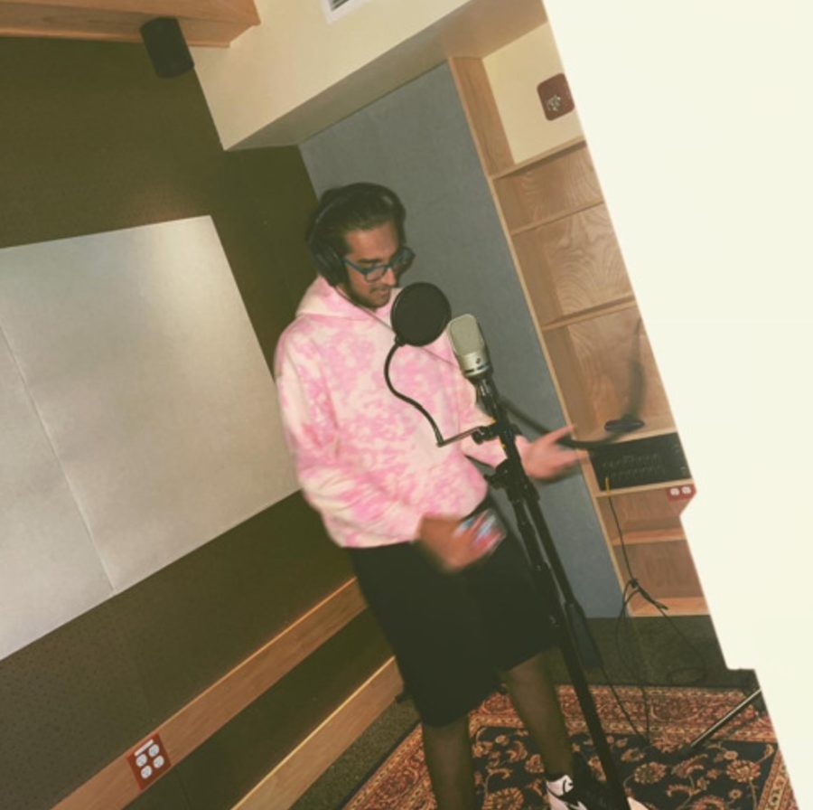 Kumar 22 hits the studio for recording. Photo courtesy of Kumars Instagram