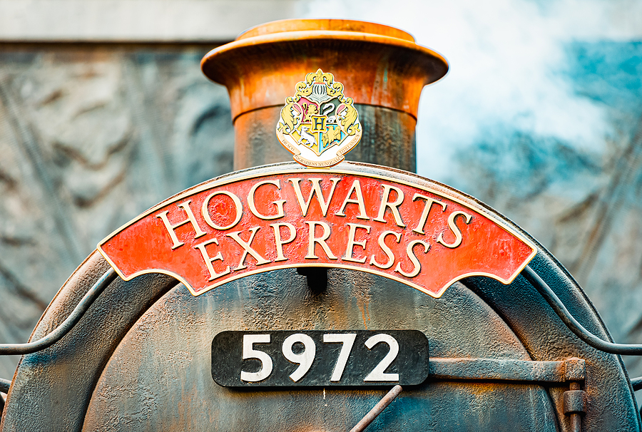 Los Angeles, United States of America - October 17, 2016: hogwarts express train from Harry Potter books and movies in theme park Universal Studios.