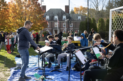 The Upper School band performs during the event. 