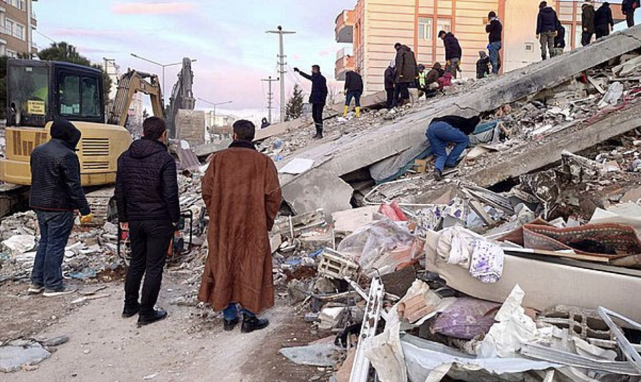 The aftermath of the earthquakes destruction in Adıyaman, a city in southeastern Turkey.