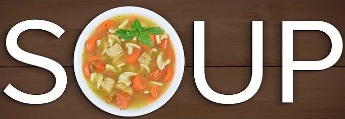 The Word Soup Spelled Out With A Home Cooked Bowl Of Chicken Noo