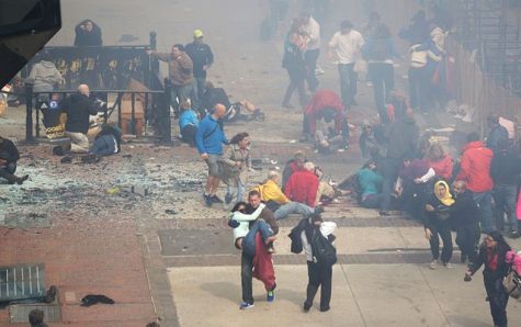 Aftermath of the Boston Marathon bombing in 2013. Photo Courtesy of Wikimedia Commons. 