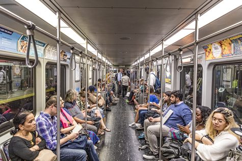 People ride in the underground in Boston, commonly refereed to as the T. The metro Massachusetts Bay Transportation Authority (MBTA) operates heavy-rail, light-rail and bus transit services in the Boston metropolitan area.