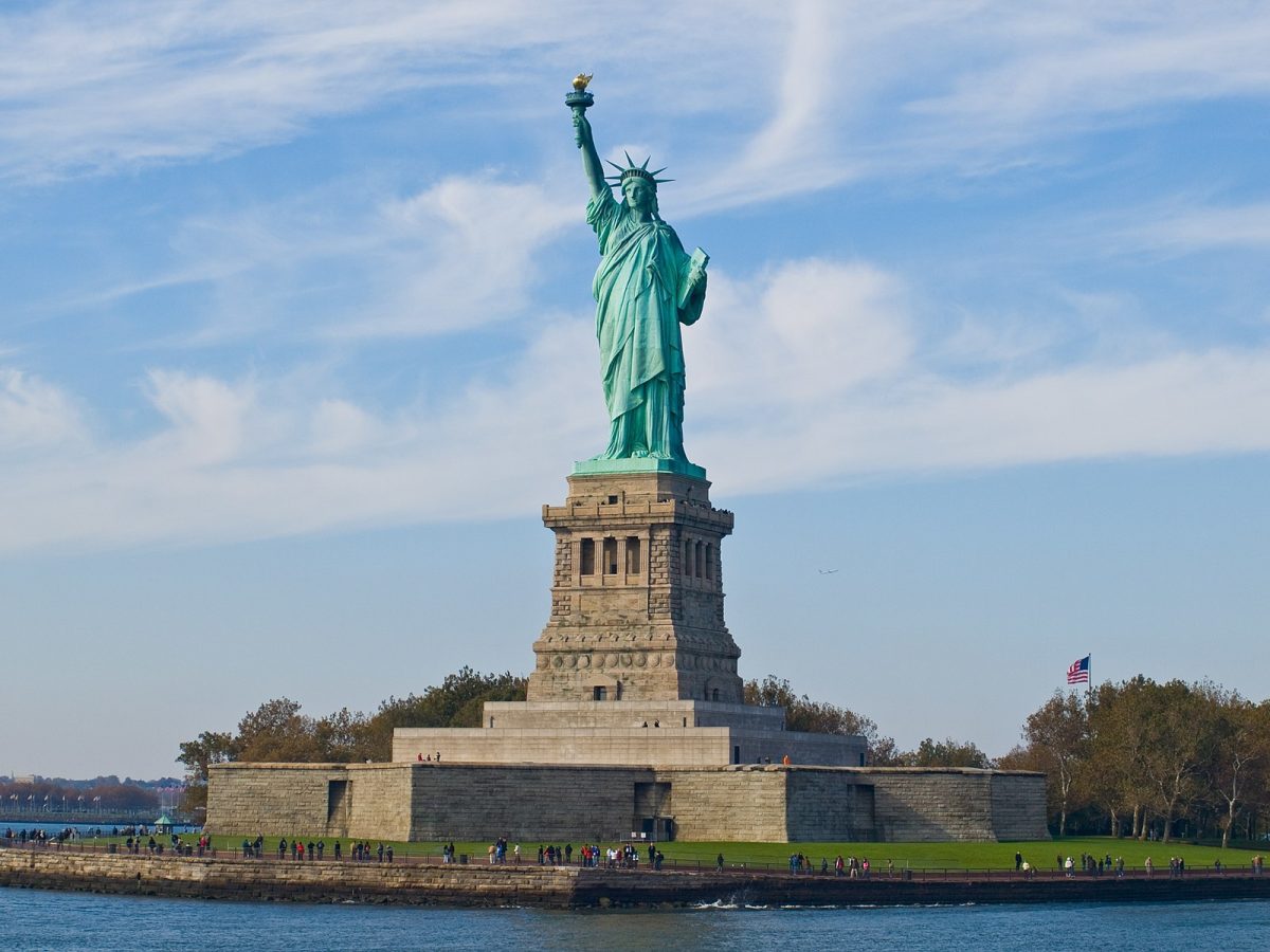 The Statue of Liberty represents the melting pot of America through immigration. Photo Courtesy of Wikimedia Commons.
