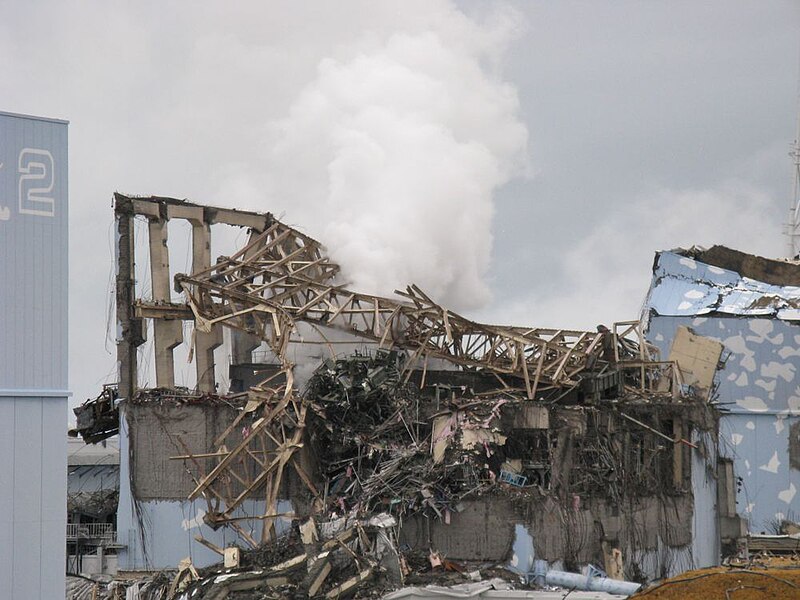 Fukushima I Nuclear Power Plant Unit 3 after the explosion. Photo Courtesy of Wikimedia Commons.