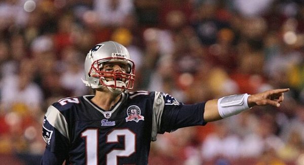 Tom Brady points during a preseason game versus Washington. Photo courtesy of Wikimedia Commons.