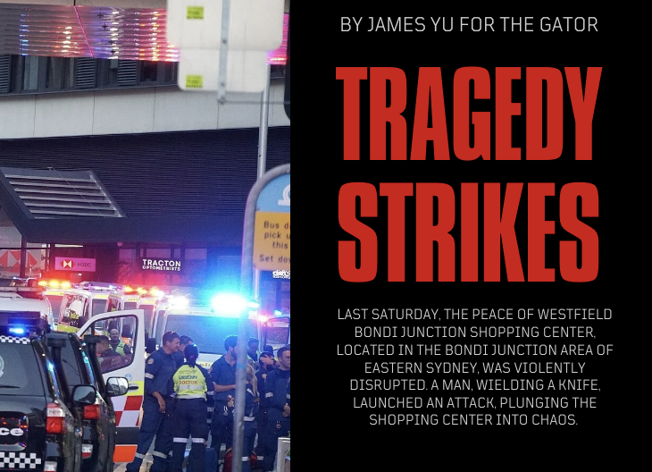 The scene outside The Bondi Junction Westfields Shopping Mall after a deadly stabbing in Sydney, Australia. The stabbing resulting in six deaths, a reminder that it is imperative to be vigilant of our surroundings. 