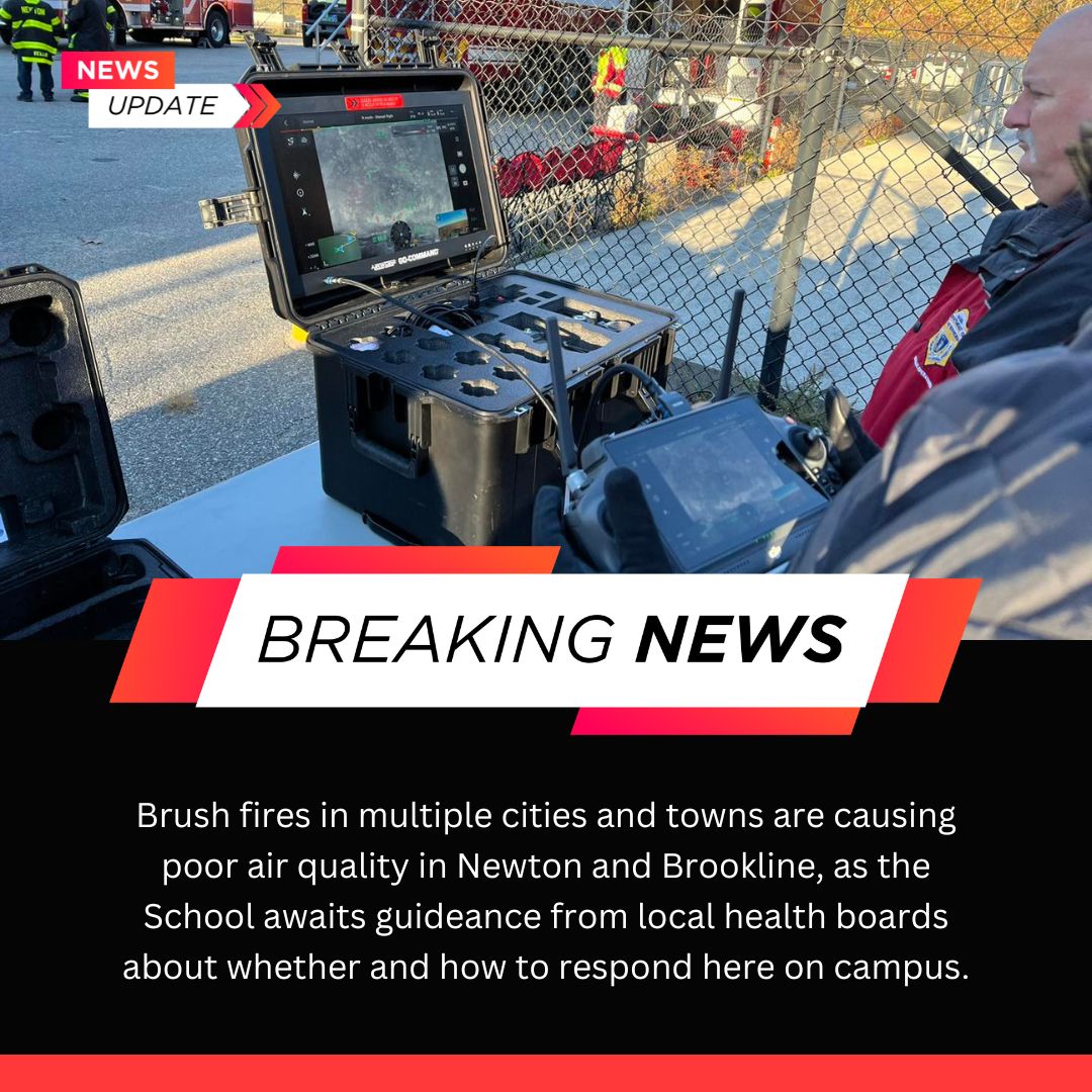 A fireman looks for hot-zones using drone technology. Photo courtesy of Weston Fire Department.  