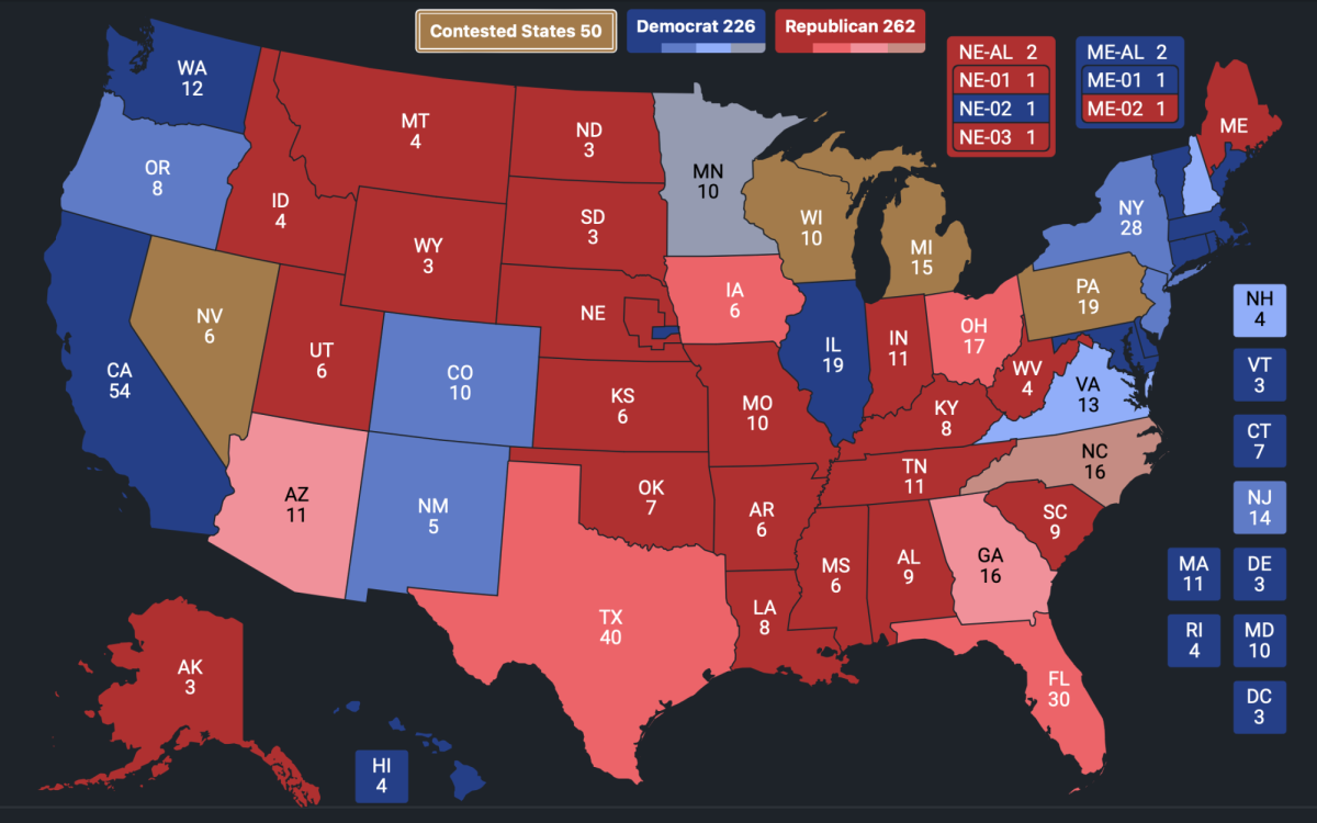 Clive Sutton's predication of how the electoral map will play out. 