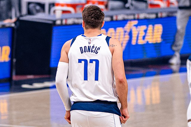 Luka Doncic playing for the Mavericks. Photo courtesy of Wikimedia Commons.