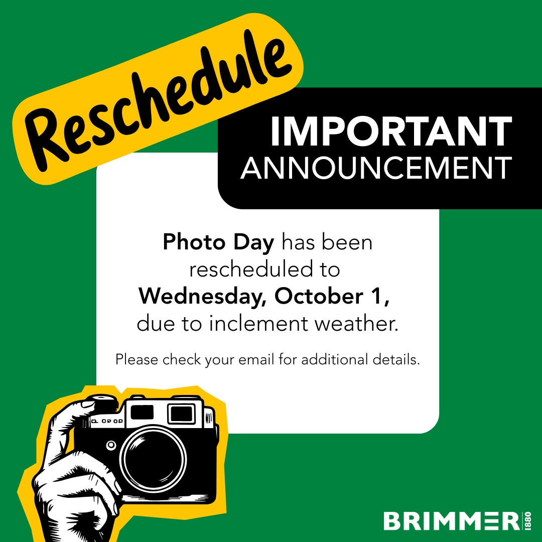 Photo Day Rescheduled to Wed. Oct. 1