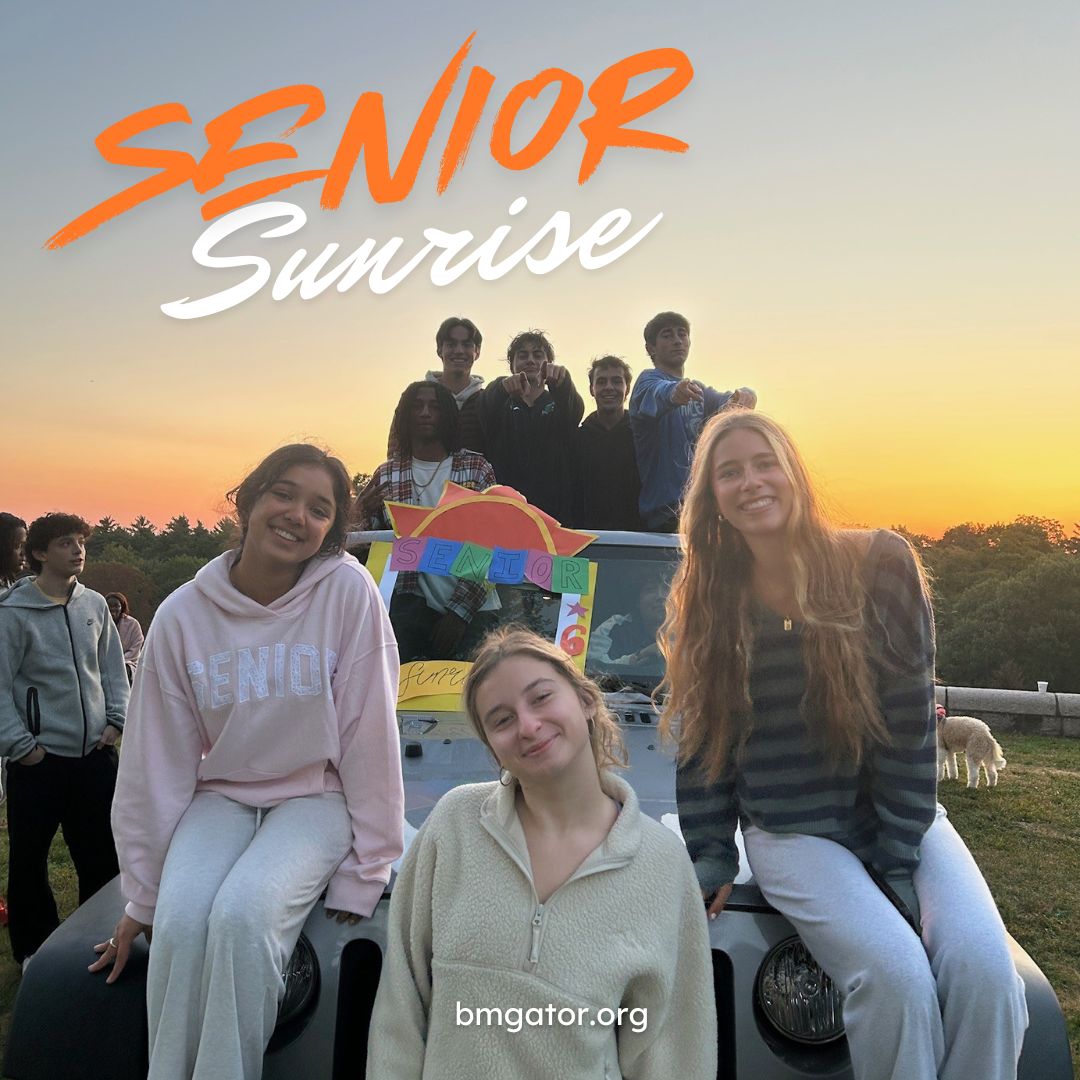 The seniors pose for the annual class photograph at nearby Larz Anderson.