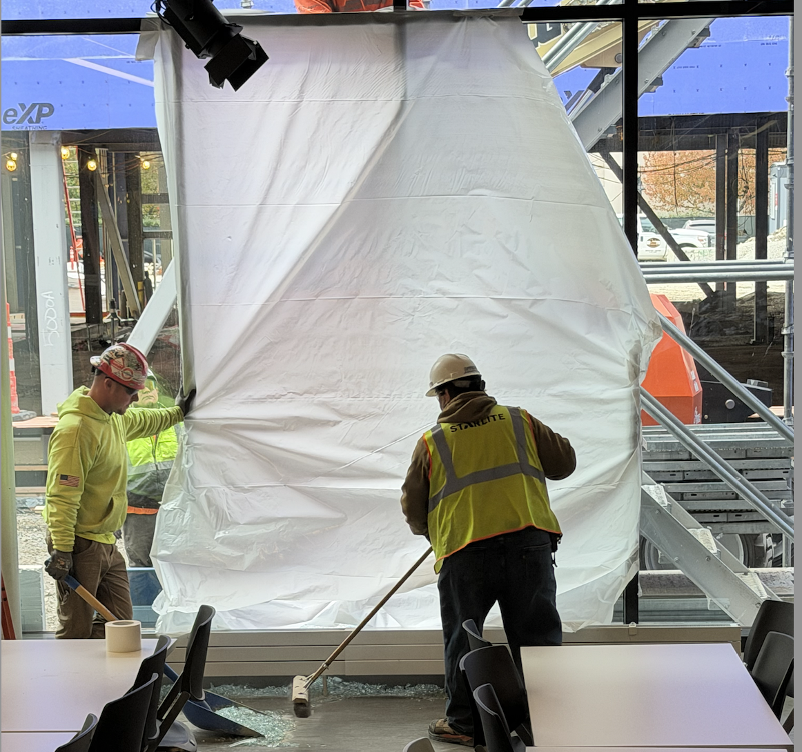 Tempered Cafeteria Window Shatters