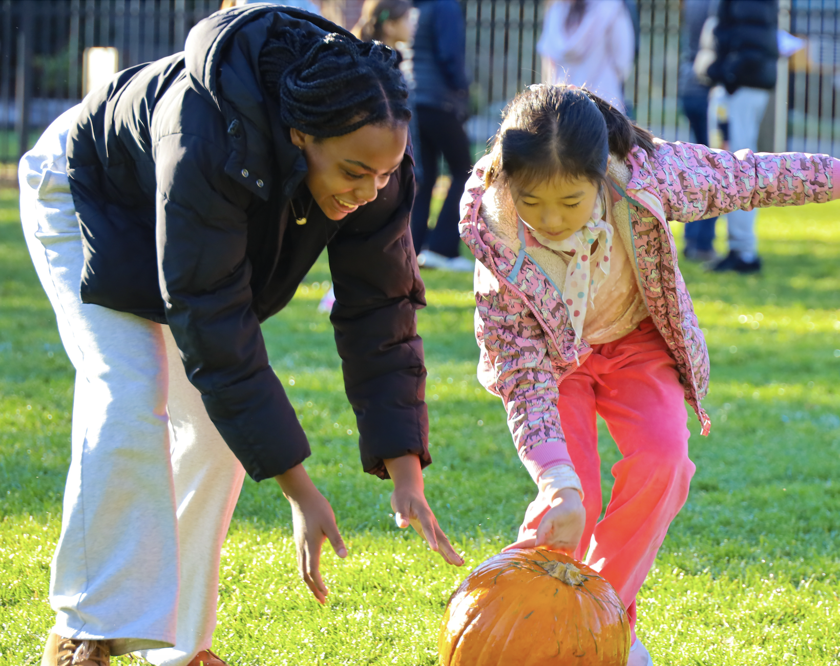 Lower, Middle, and Upper School students came together on the field today for Harvest Fest, enjoying an hour of fun with live music from Gator Scales, cider donuts, drinks, pumpkin rolling, limbo, and plenty of time to relax and hang out.