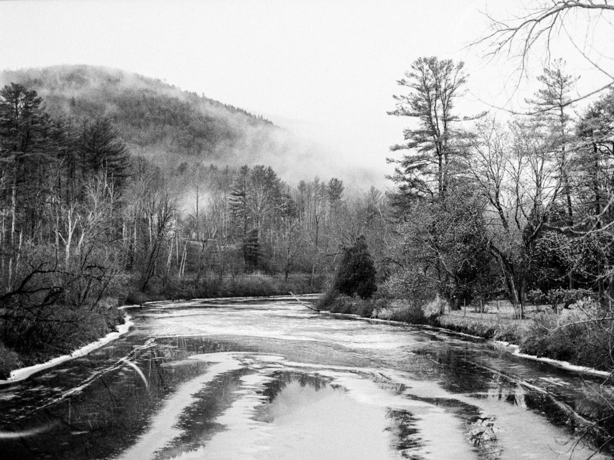 Caleb Meranus '26: "This picture is a personal favorite of mine. It was shot on medium format film and developed and printed using the Brimmer Darkroom. The process of taking it from a negative to a finished print involved making a contact sheet to evaluate the roll of film, then printing this image on 8x10 photo paper to ensure that it was of the quality and contrast I wanted. Finally, I printed it on 11x14 paper. It took a few tries on the 8x10 paper, but once I had the desired contrast nailed down it was easy to blow up to 11x14. From develop to final print, this probably took around 3 hours to complete."