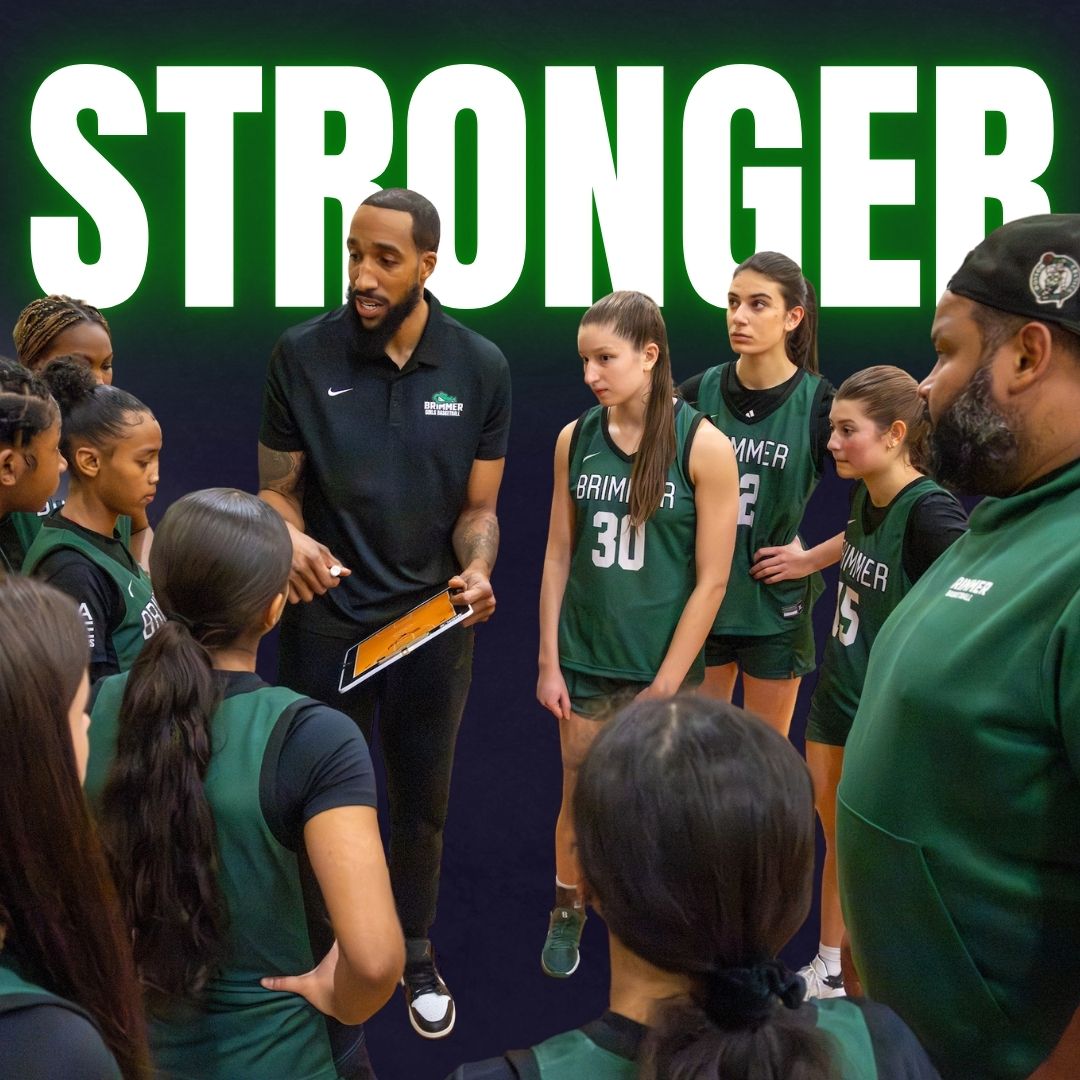 The team huddles during a timeout. 